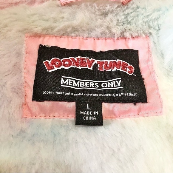Members Only Space Jam Looney Tunes Jacket Lola Women’s Large Fur Lining Hooded. - Picture 5 of 5